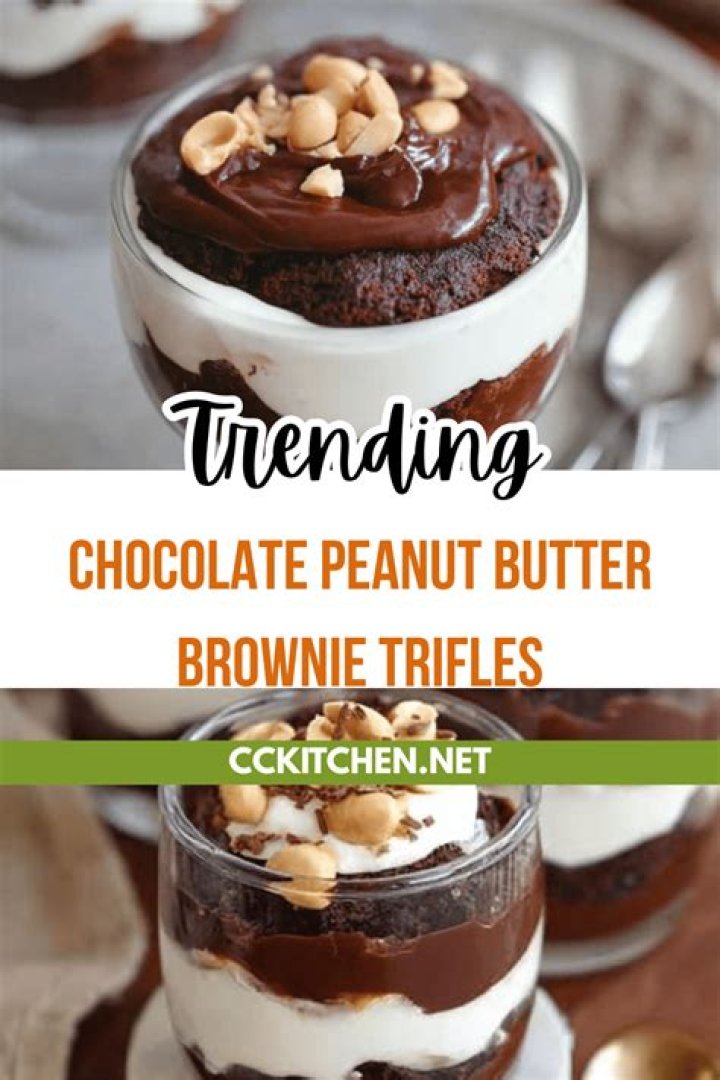 Peanut Butter Brownie Trifle - Celebrating Sweets