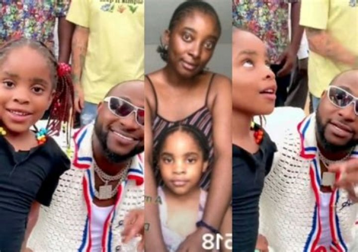 
Excited Mum Causes Stir Over Her Reaction After Davido Invited Her Daughter To Take Photos With Him 