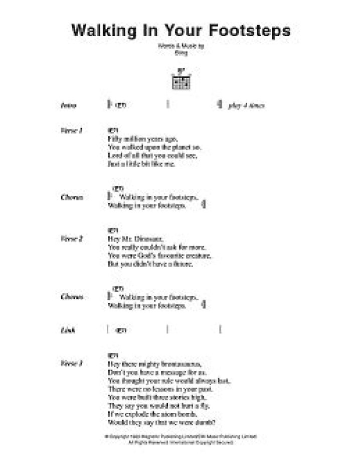 The Police’s
Walking In Your Footsteps Lyrics