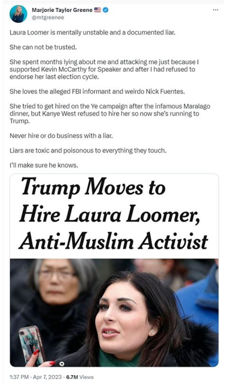 
Who is Laura Loomer? Marjorie Taylor Greene clash explored amid reports of Trump hiring activist ahead of 2024 campaign 